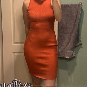 Casual burnt orange dress